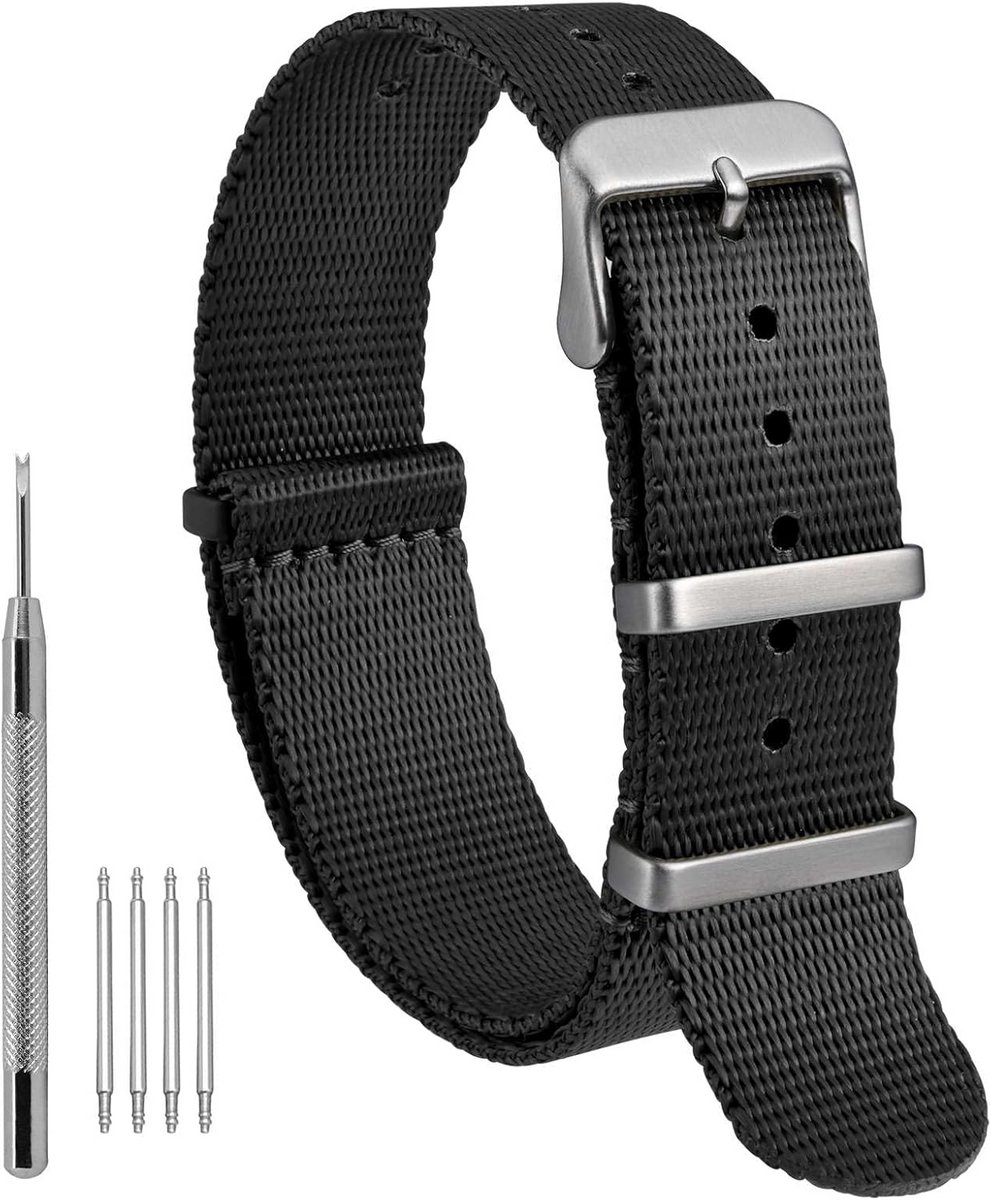 Nylon Horlogeband Universeel Vervangend Bandje voor Heren en Dames