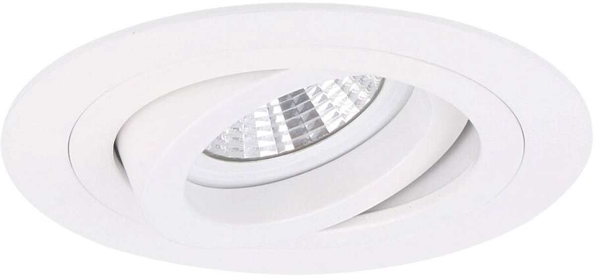 Modena - Inbouwspot Wit Rond - Kantelbaar - 1 Lichtpunt - Ø 92mm