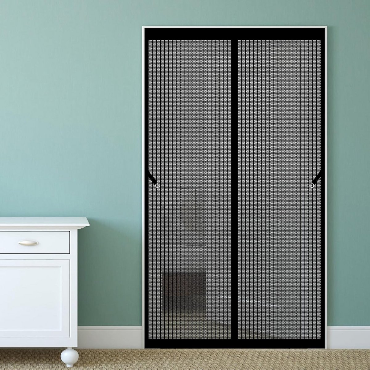 Magnetisch vliegengaas - Hor deur - Insecten buiten houden - Automatisch sluitend - 230 x 185 cm - Zwart
