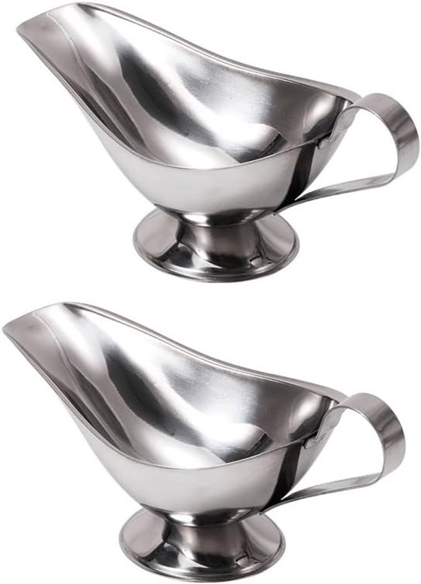 RVS Sauskom met Tuit en Hendel - Set van 2 - 150ml