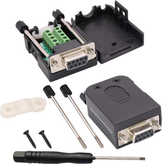 D-Sub 9pin Solderless csatlakozók DB9 RS232 Soros Terminal Nő Férfi