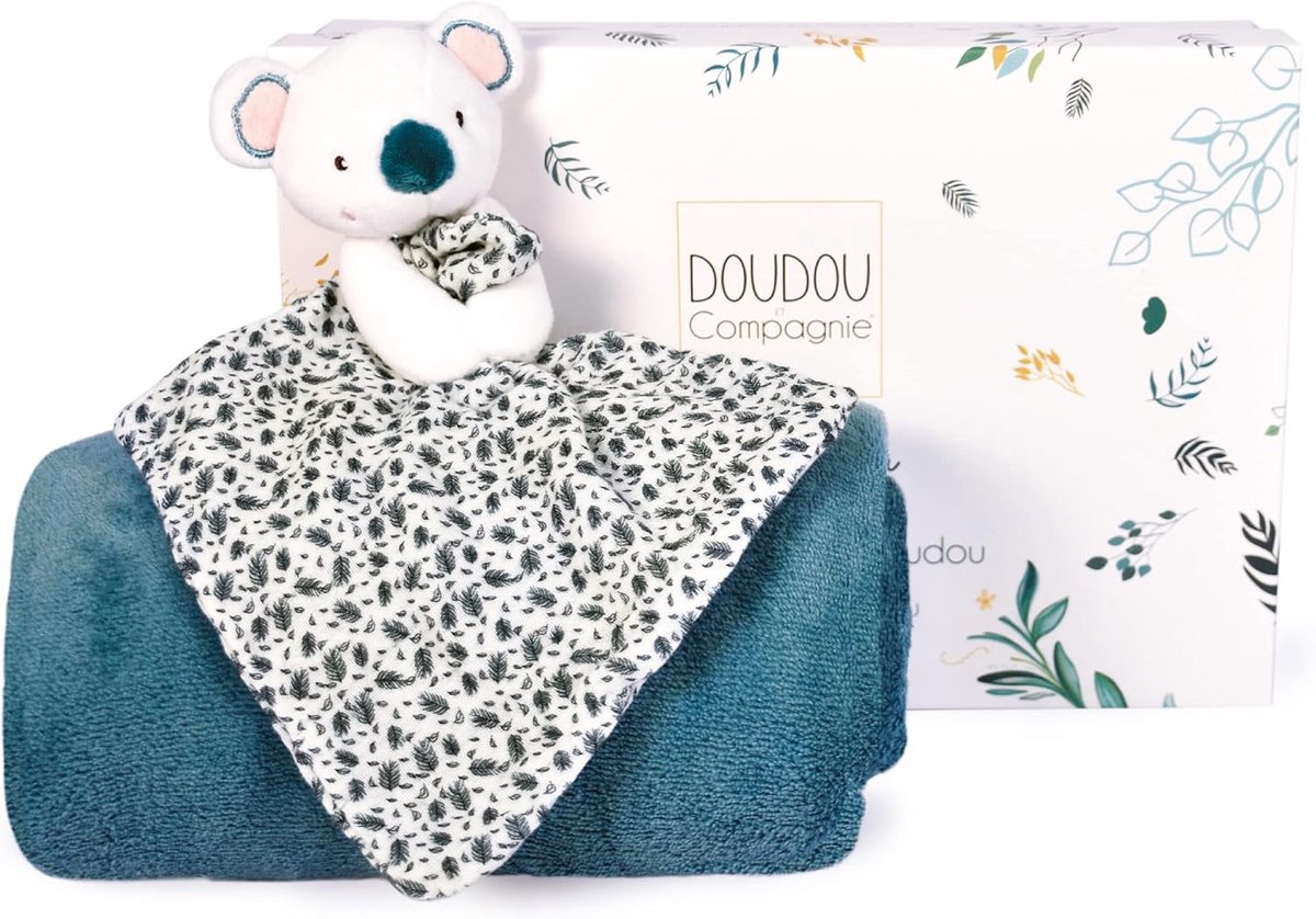 Extra Zachte Baby Deken met Knuffel Koala - Fleece - Blauw - 100x70 cm - Geboortecadeau Jongen/Meisje