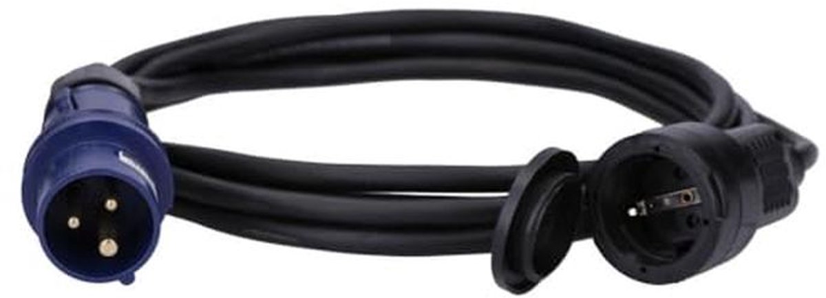 CEE-adapterkabel voor buitengebruik - 230V 16A, IP44, 3-polig, 5 meter