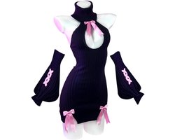 Bowknot Cosplay Sweater Kostuum - 3-delig Premium Sweater voor Lingerie