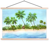 Affiche scolaire - Palmier - Cabane - Plage - 90x60 cm - Lattes vierges