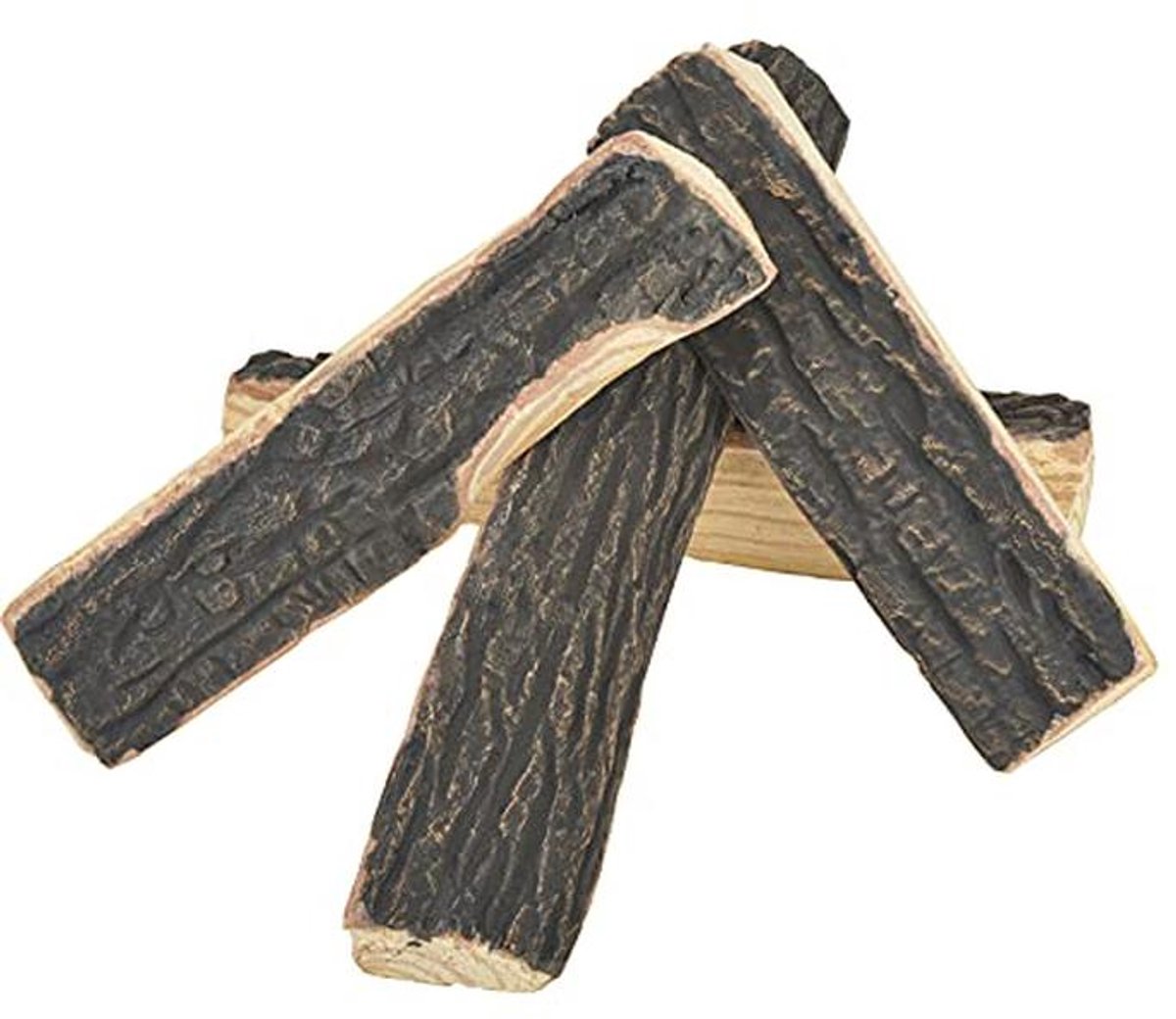 4 Stuks Keramische Hout Logs voor Open Haard - Hittebestendig en Realistisch