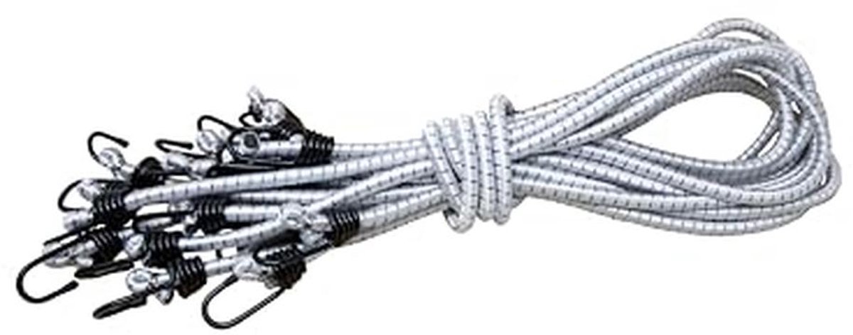 Verstelbare Heavy Duty Bungee Cord Tie Down Bandjes 64 Inch (10-pack) - Wit