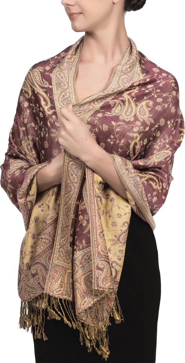 Klassieke Dames Pashmina Sjaal met Paisley Ontwerp - Veelzijdig en Elegant Accessoire