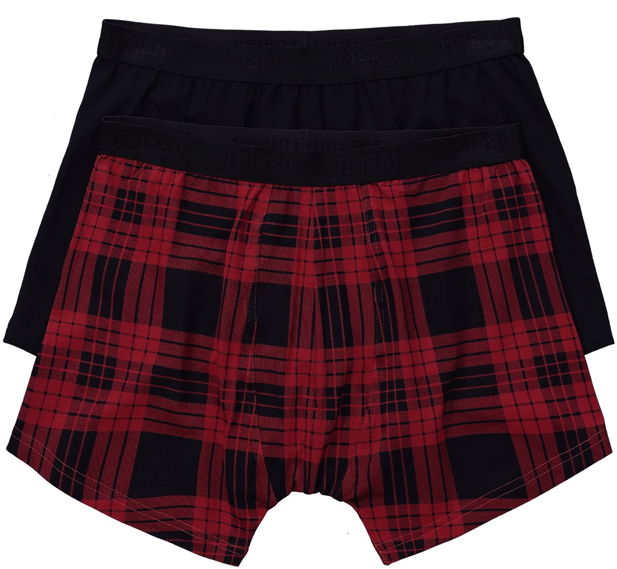 JP 1880 - Heren - Midpants FLEXNAMIC® OEKO-TEX set van 2 onderbroek - Purperrood - Maat XXL