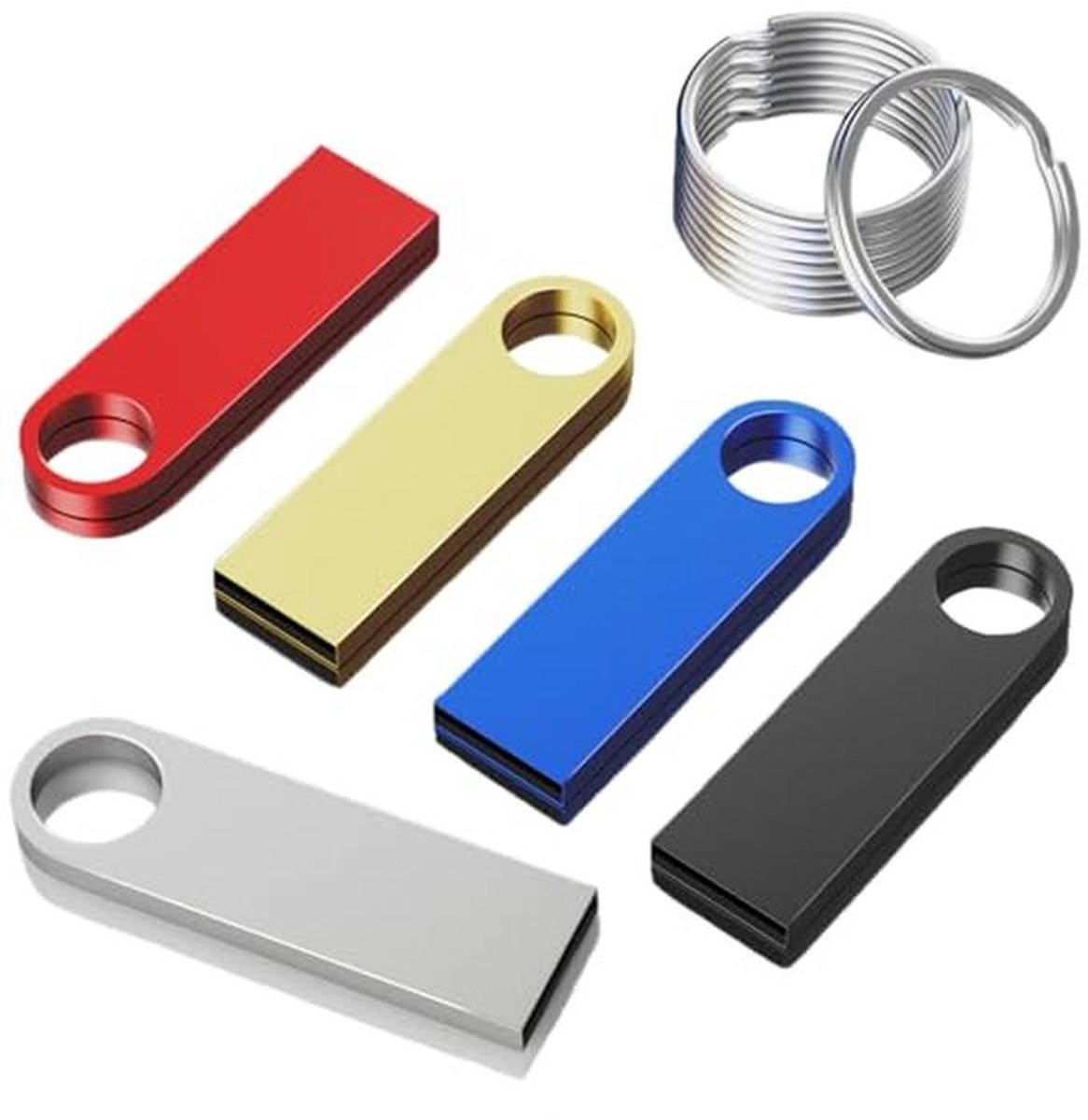 Mini-geheugenstick 64 GB - Multifunctionele USB-sticks - Waterdicht - 5 stuks voor Laptop, Computer en TV