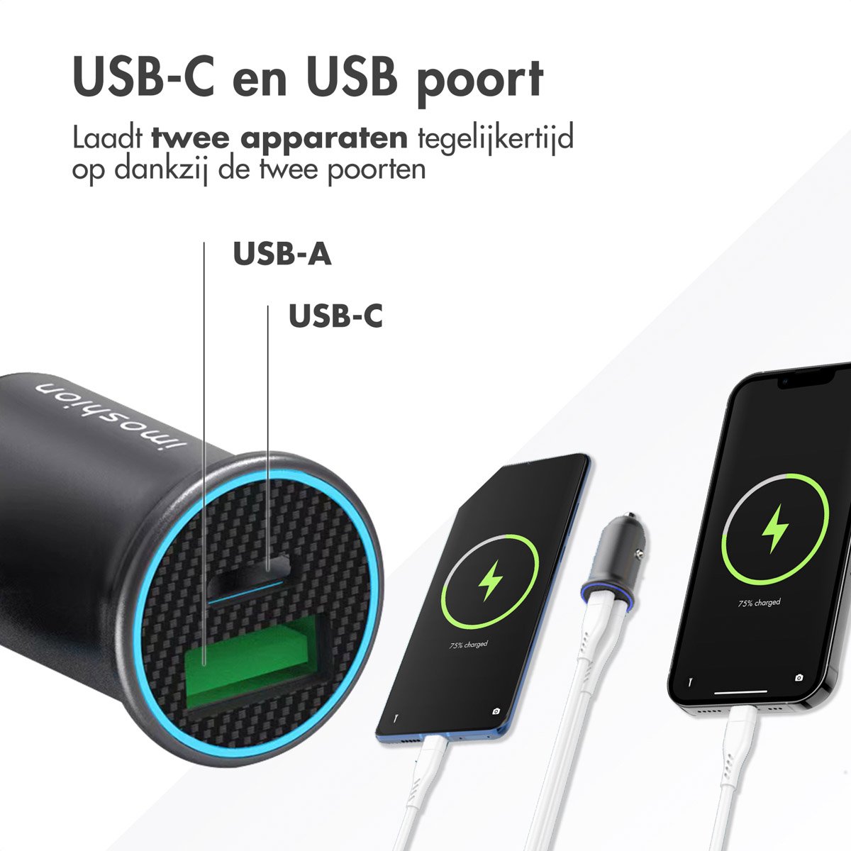 imoshion Dual USB Autolader - Snelle 60W thumbnail 4