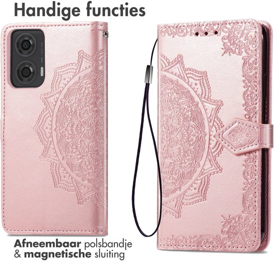 iMoshion Étui adapté pour Motorola Moto G04 / Moto G24 avec porte-cartes - Bookcase iMoshion Mandala - Or Goud