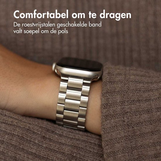 Apple Watch Series 1/2/3/4/5/6/7/8 / SE / Ultra Bracelet 42/ 44/45/49 mm - Bracelet en iMoshion - Argent