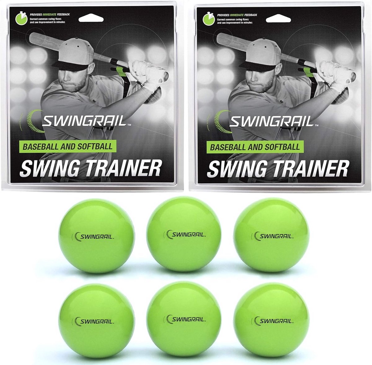 2 Stuks Slaghulpmiddel voor Honkbal/Softbal Training & 6 Gewicht Ballen