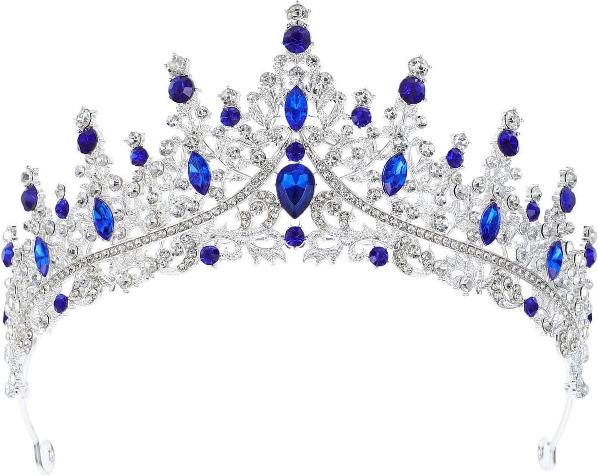 Prachtige Blauwe Strass Kroon voor Dames - Bruiloft & Galahoofdband