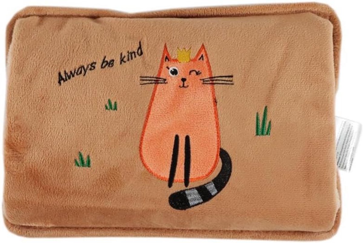Elektrische Warmwaterkruik met Pluche Kattenhoes, Snel Oplaadbaar