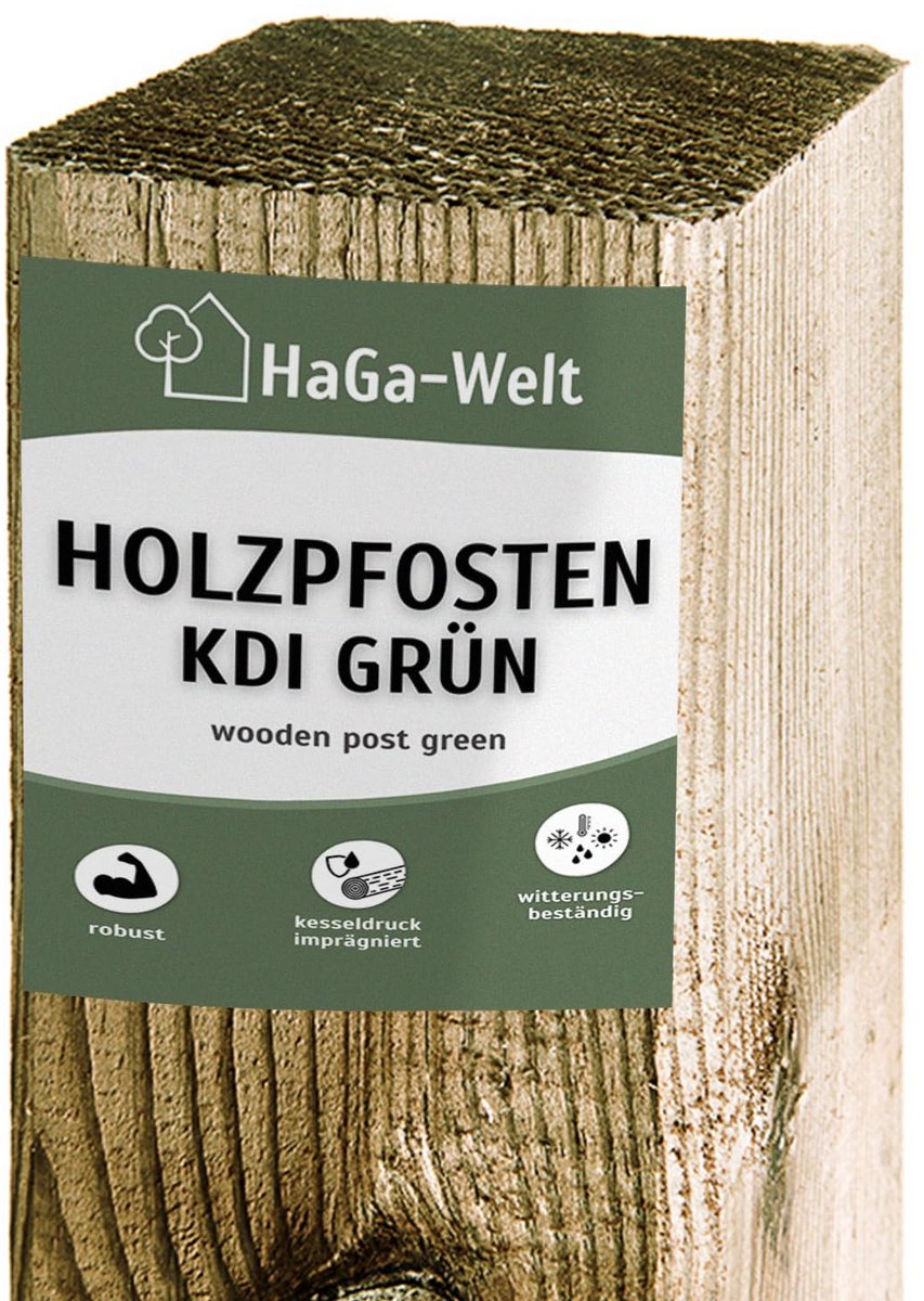 10x Houten Palen 9x9x180cm Groen Geïmpregneerd Grenenhout voor Hekbouw