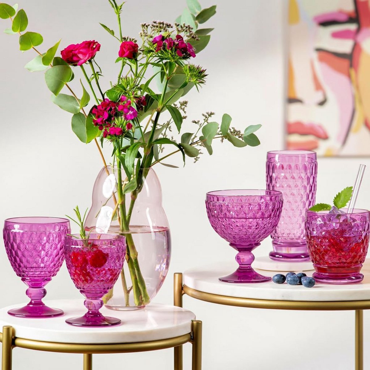 Luxe Champagneglas Roze Kristal Glaswerk 120 ml - Facetpatroon