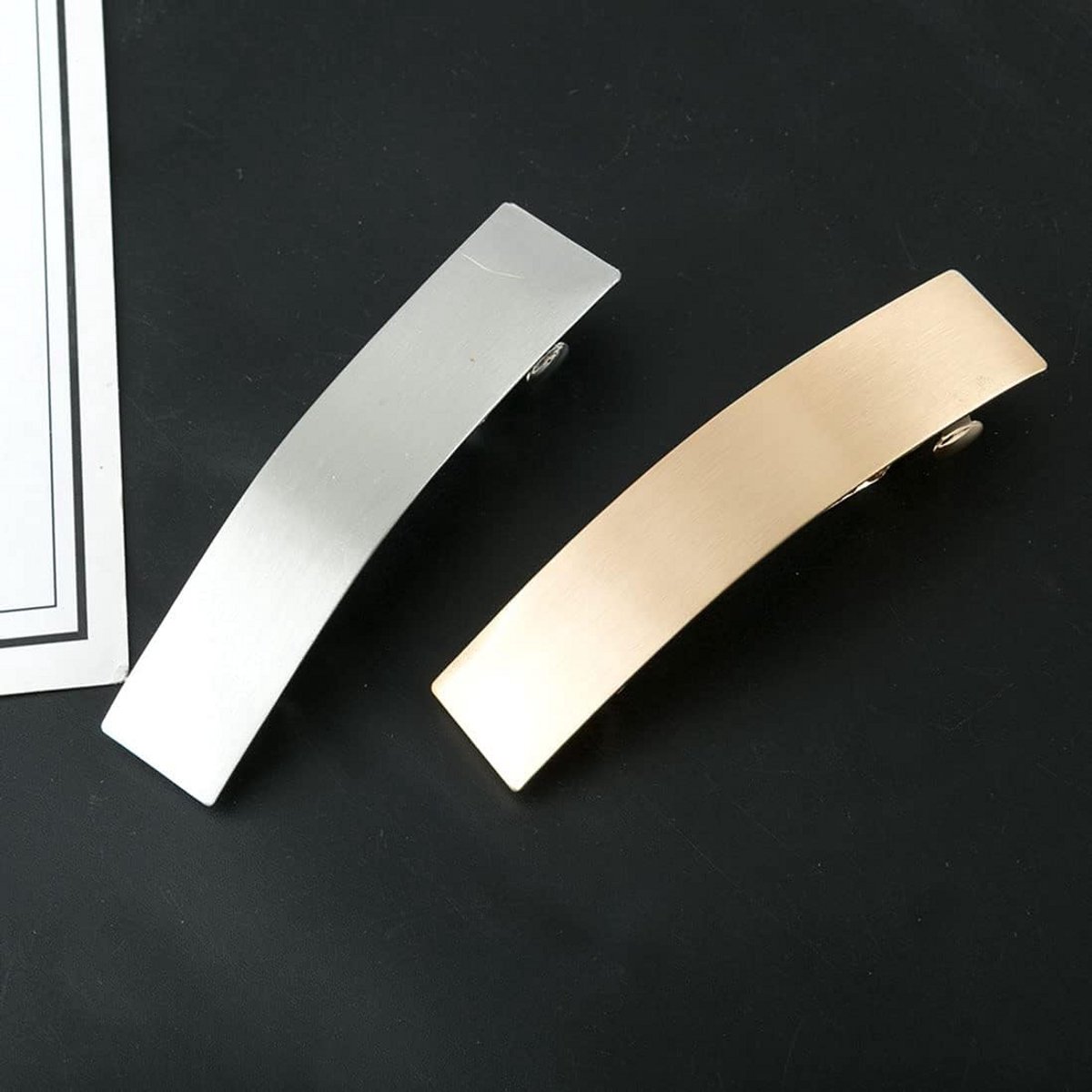 Vintage Rechthoekige Haarspeld Set Metaal Geometrisch Haaraccessoires Goud