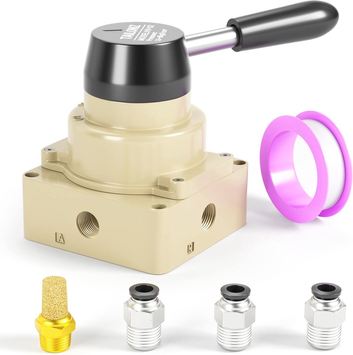 Roterende Hendel Handklep 1/4" NPT – Pneumatische Luchtstroomregeling 4-Weg