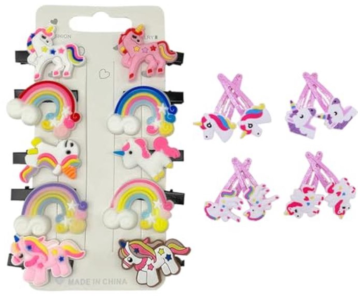 Haarspelden voor Meisjes - Eenhoorn en Regenboog Haaraccessoires