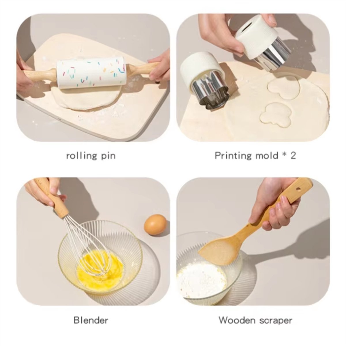 10-delige houten keukengereedschapset voor peuters, houten kinderveilige messen, educatief speelgoed, kinderbakset voor echt koken, Montessori keukengereedschap voor jongens en meisjes, rollenspel voor kleine chef-koks — afbeelding 7