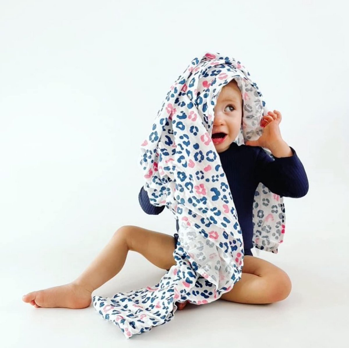 Extra Grote 120cm Vierkante Mousseline Deken in Luipaardprint - 100% Ademend Bamboe