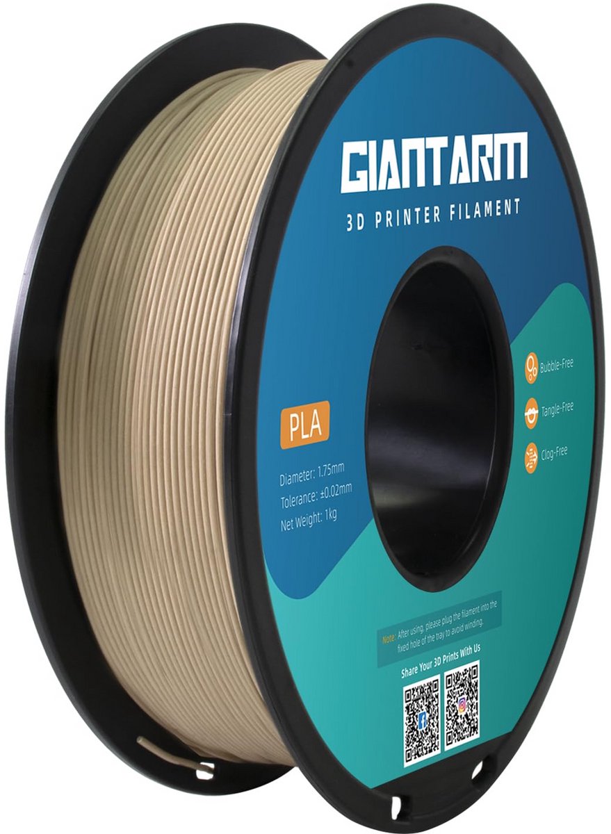 PLA 3D Printer Filament 1.75mm Hout Look 1kg Spoel