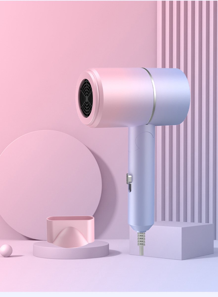 Haardroger, haardroger met stylingmondstuk, professionele haardroger met negatieve ionen (3 temperatuurstanden en 2 windsnelheden), mini-haardroger. thumbnail 5