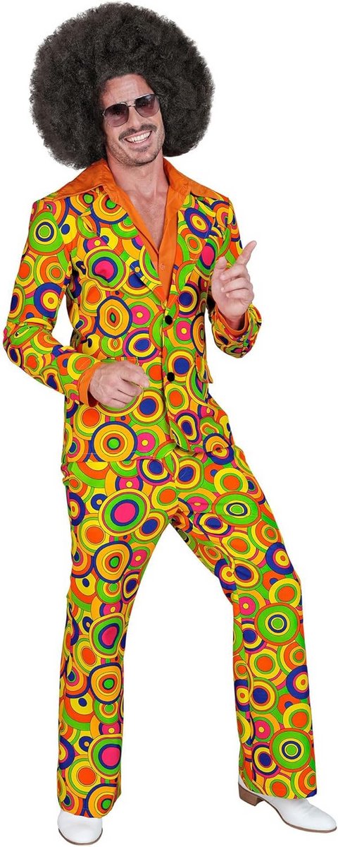 Compleet Jaren '70 Kostuum voor Heren - Hippie, Disco en Flower Power Outfit met Jas en Broek