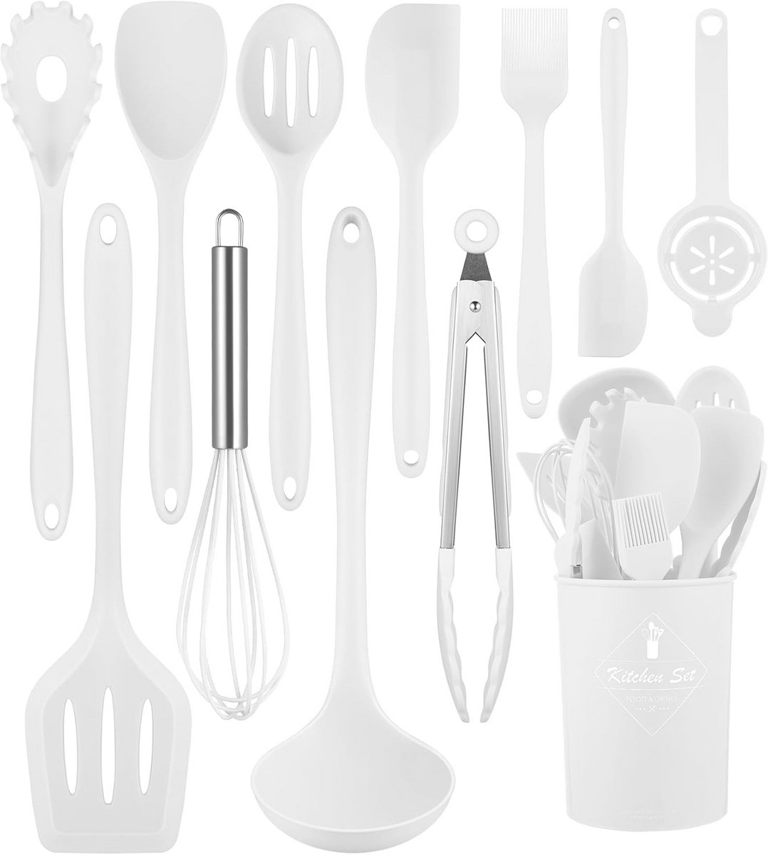 Silicone Keukengerei Set - 10 Delige Verwarmingsbestendige Keukengerei