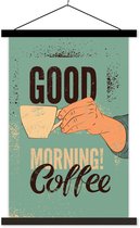 Bonjour café sur fond turquoise 40x60 cm