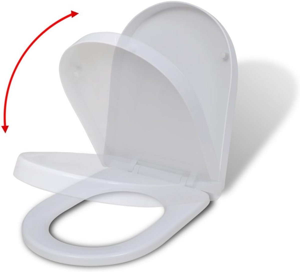Hoekige universele wc-bril met softclose sluiting