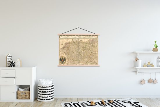 Affiche scolaire de plan de ville européenne historique à lattes plates vierges - Plan d'étage 120x90 cm - Tirage photo sur affiche textielposter (décoration murale salon / chambre)