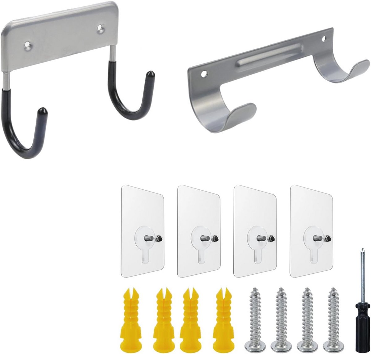 Muurbeugel voor Strijkplank - Organizer Rack in Zilver Grijs - Groot en Klein