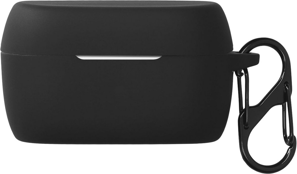 Trendy Draagbare Oordopjes Case Cover - Geschikt voor Jabra Elite 4 - Beschermende Hoes voor Draadloze Oordopjes in Zwart