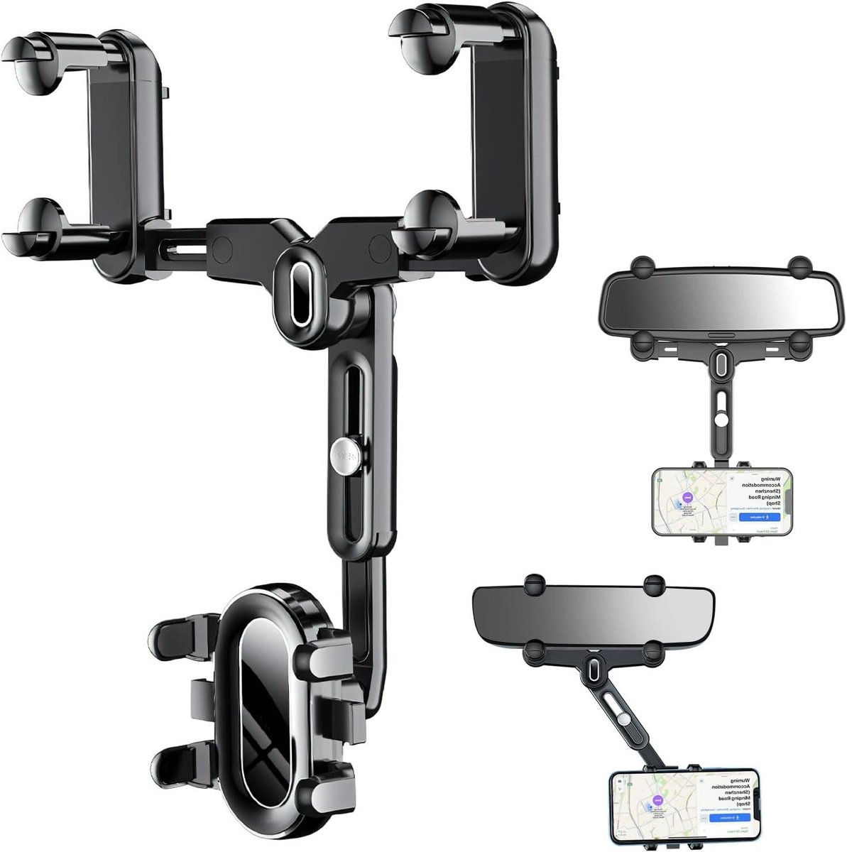 VVGoods - Telefoonhouder achteruitkijkspiegel | draaibaar 360 graden | intrekbaar | multifunctioneel | universeel | voor auto's met 3 zoekwoorden.