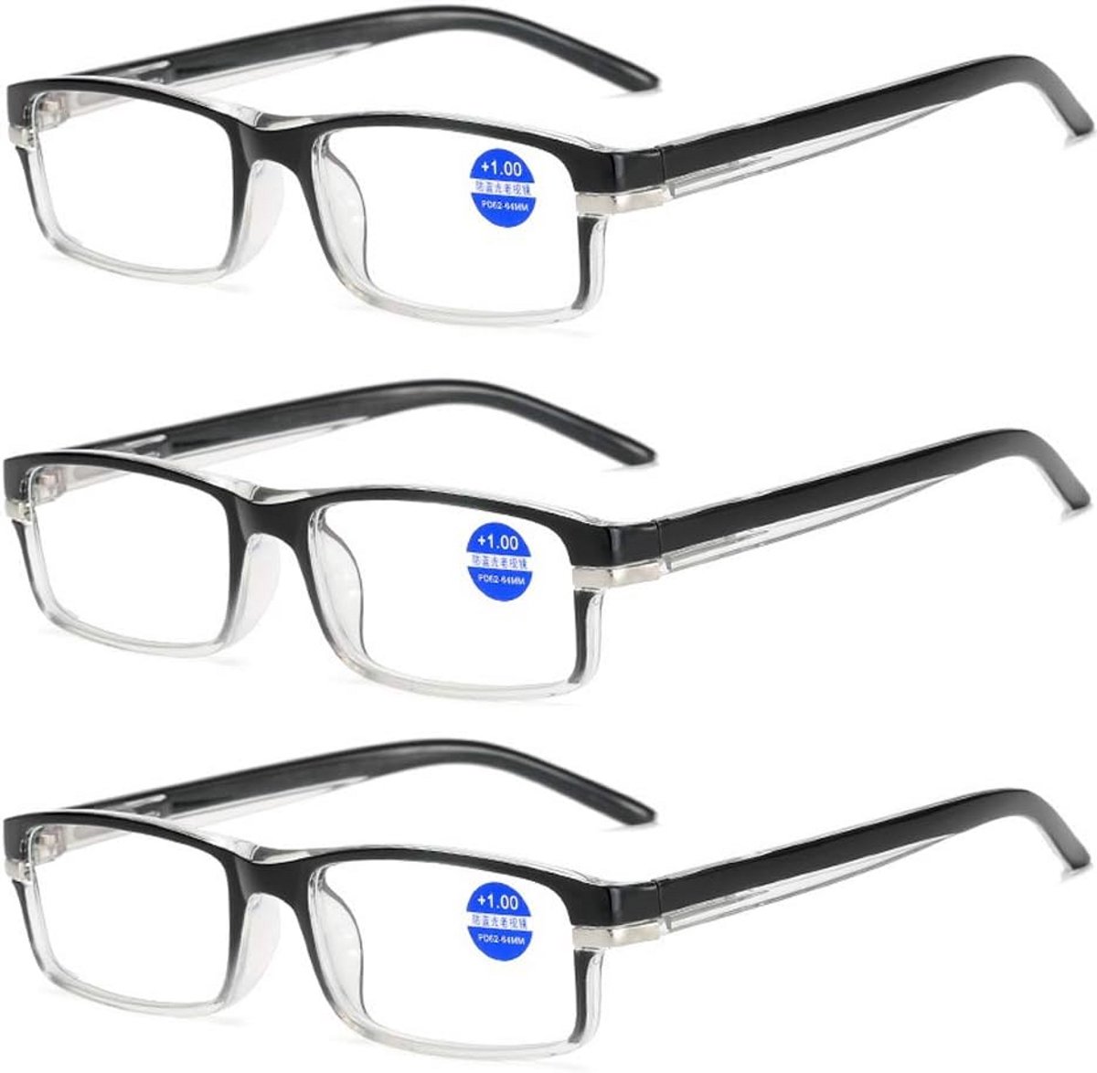 3-Pack Anti-Blauw Licht Veiligheidsbril Leesbril Computerbril Unisex