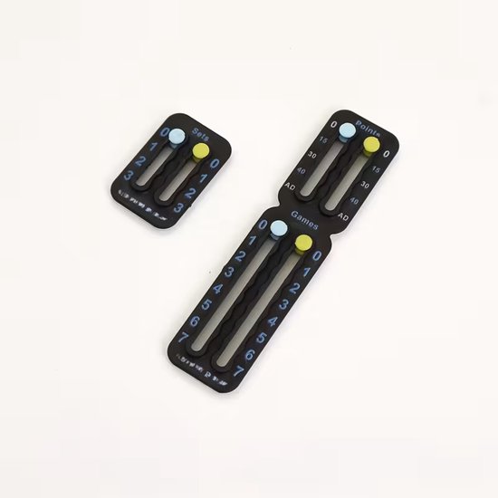 FA-VE Tennis & Padel Score Tracker - Padel Score Teller – Zelfklevend Scorebordje voor op Racket – Set & Game Teller – Score Keeper – Geschikt voor Tennis en Padel – Zwart