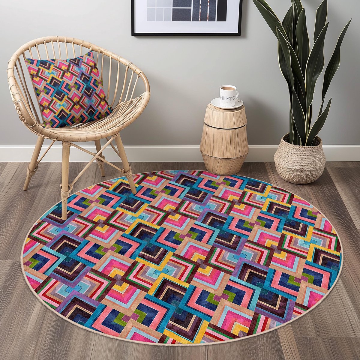 Mila Home - Tapijt Vloerkleed Rond - Wasbaar - Antislip - OEKO-TEX Gecertificeerd - Voor Woonkamer, Slaapkamer, Keuken & Hal - Runden 297 1