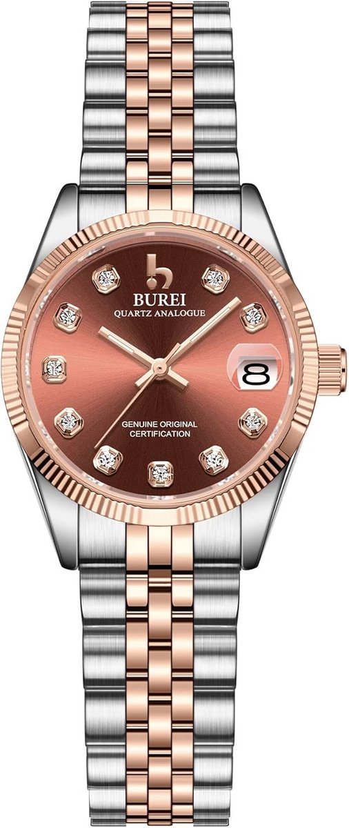 Modieus 36 mm Dameshorloge - Zilver Roestvrij Staal Met Kalender