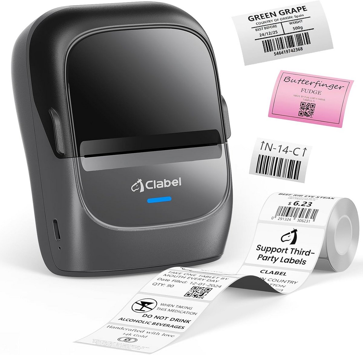 Draagbare Bluetooth Labelprinter Klein Formaat Zelfklevend - Geschikt voor Adres & Kantoor