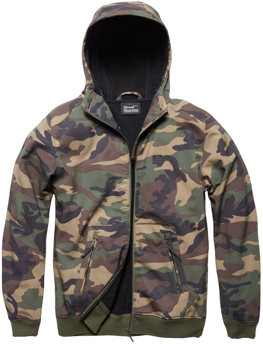 Vintage Industries Funktionsjacke Ashore Softshell Jacket Woodland Camo Aop
