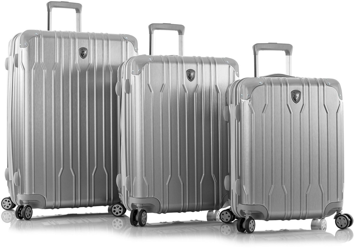 Heys Xtrak 4 wielen Kofferset 3-delig met uitbreidingsplooi - Harde bagage - TSA slot - silver