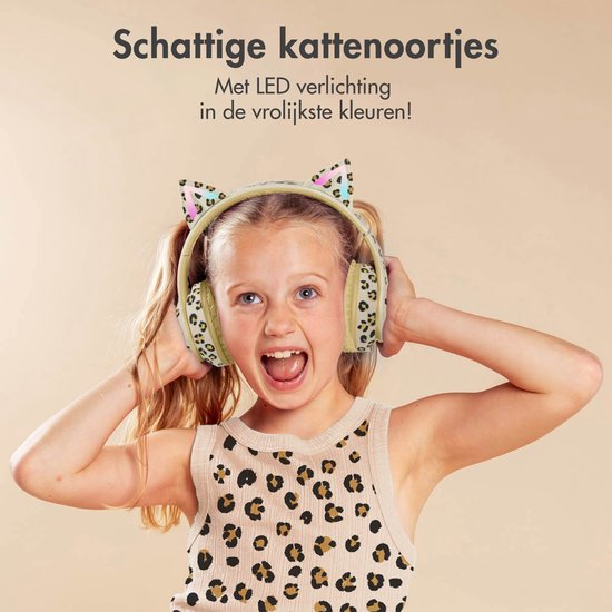 imoshion Kinder Koptelefoon Kattenoortjes - Bluetooth en Decibelbegrenzer - Draadloze Koptelefoon Kinderen