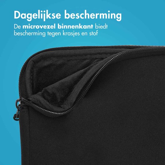 imoshion Laptop sleeve met vak - Laptop Hoes geschikt voor 13 / 13.3 / 13.6 inch - Zwart