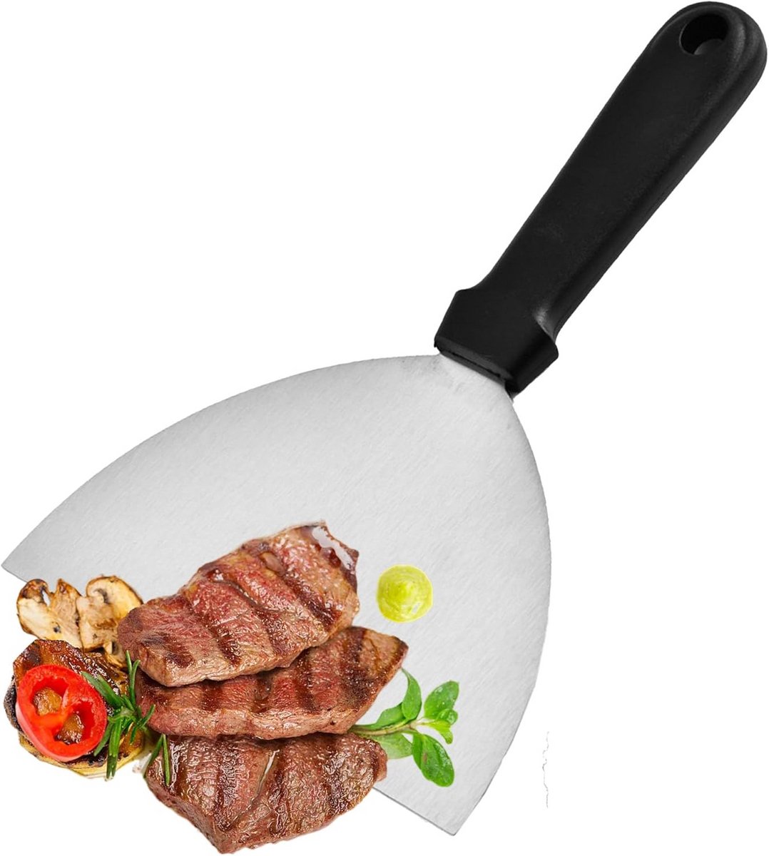 RVS Spatel voor BBQ, Teppanyaki en Grillen - Breed Bakgereedschap met Ergonomisch Handvat