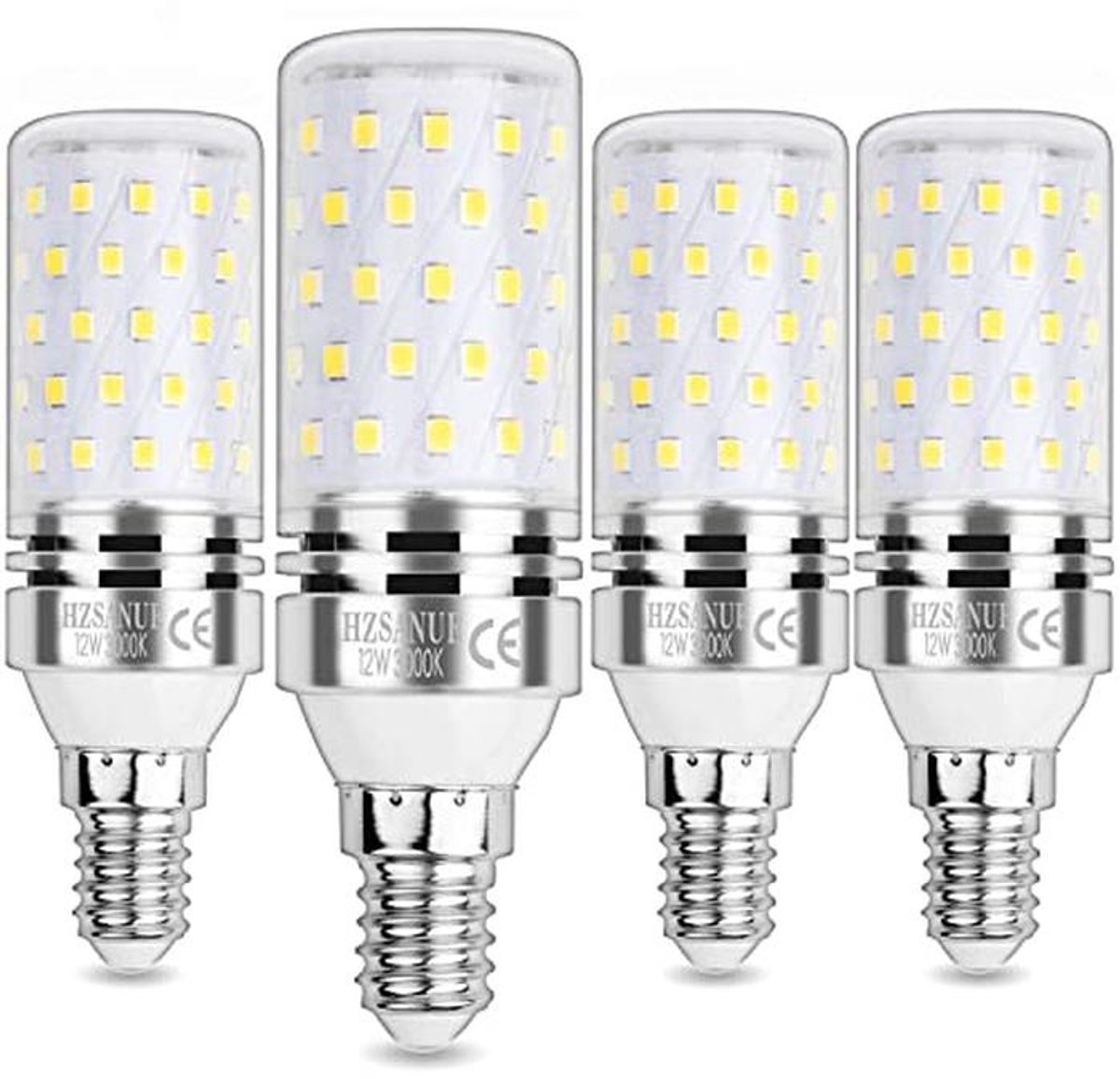 LED Cornbulbs E14 12W - Warm Wit, 1350 Lumen, 4 Stuks