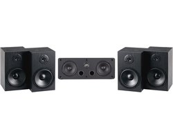 5.0 Surround Speaker Set - Satellite Hi-Fi Boxes for 5-Channel Home Theatre and Music - 2-Way Full Range Boxes in Black