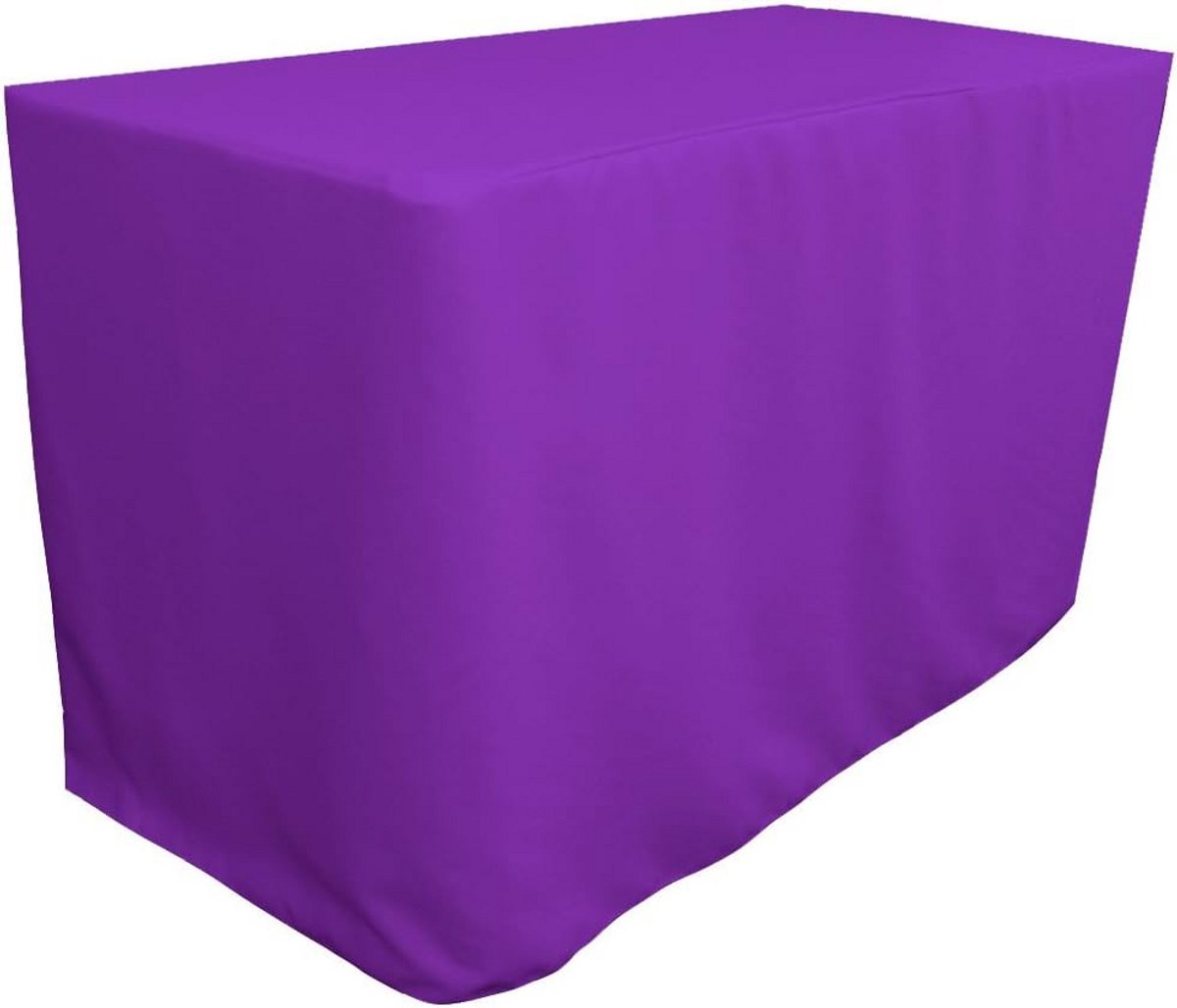Zwart Polyester Popeline Tafelkleed Elastisch voor Opvouwtafel Rechthoekig 122x61 cm